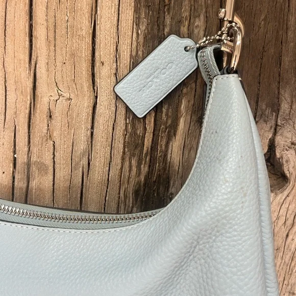 Coach Jules Pebbled Leather Shoulder Hobo in Light Blue - Picture 12 of 13